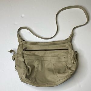 Tan Genuine Leather Bag, Lots of Pockets, Purse Made in Mexico